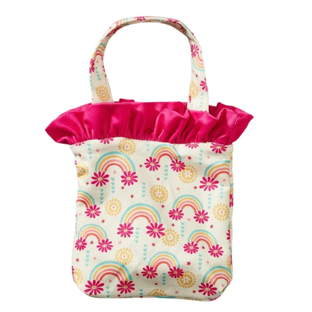 PETE + LUCY Sunny Day Little Girl Ruffle Bucket Purse Floral Rainbow NEW Gift